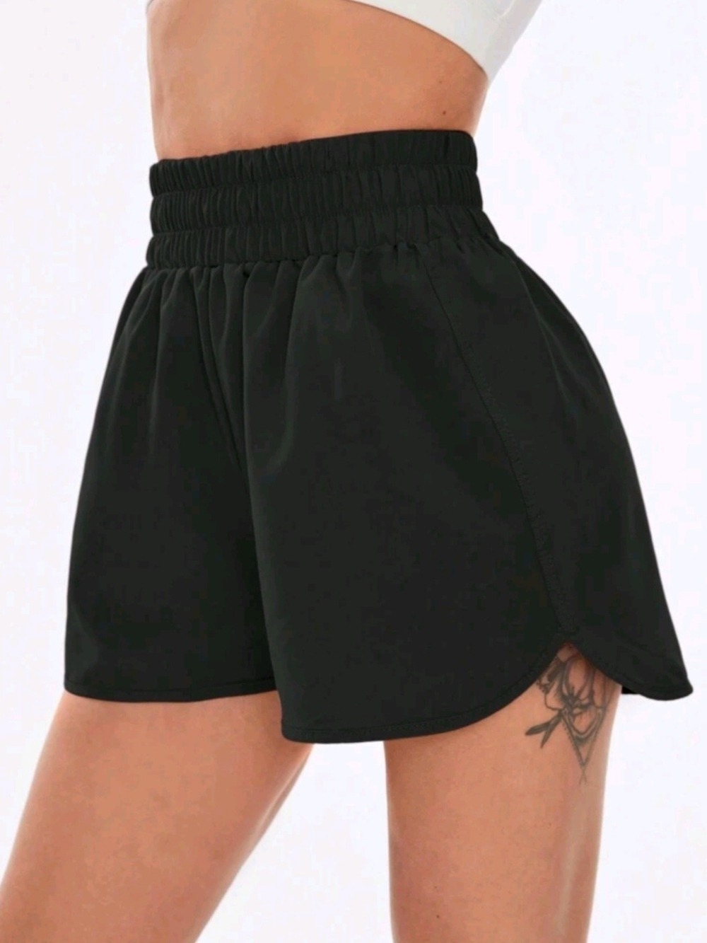 SHEIN Black High Waist Flowy Shorts Size M